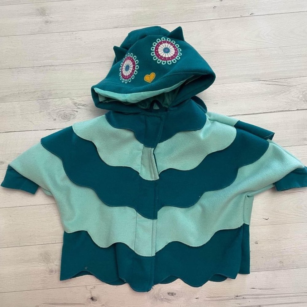 Cat & Jack‎ Girls Owl Poncho Jacket 12 Months